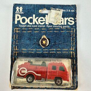 Tomy Pocket Cars Datsun Chemical Fire Truck #145-04 Vintage Die-Cast Metal
